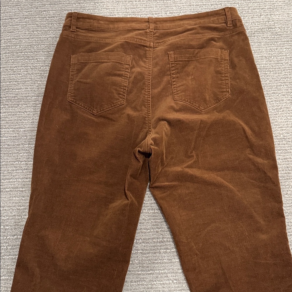 Jjill Women’s 12 Tall Brown Corduroy High Rise Straight Leg Soft Cotton Blend - Picture 11 of 15